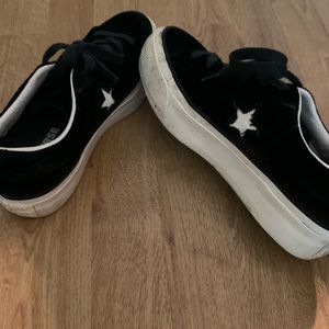 Black Suede Converse All Star Platform Sneakers